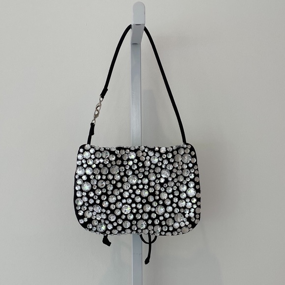 SONIA RYKIEL PARIS BLACK CRYSTAL CONVERTIBLE CLUTH - Picture 13 of 16